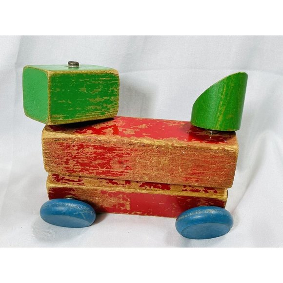 Snap N Play Vintage Wooden Building Blocks with Button Snap Lot 41 Piece Toy Lot - Picture 3 of 9